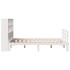 Cama con estantería sin colchón madera maciza blanca 160x200