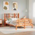 Cama con estantería sin colchón madera maciza marrón 150x200