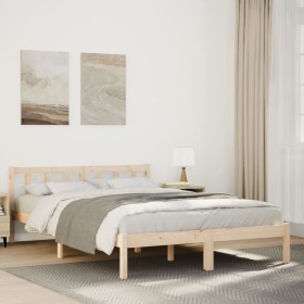 Cama extralarga sin colchón madera maciza de pino 140x210