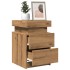 Mesitas noche con LED 2 uds madera roble artisian 35x39x55