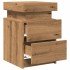 Mesitas noche con LED 2 uds madera roble artisian 35x39x55