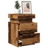 Mesitas de noche con LED 2 uds madera envejecida 35x39x55