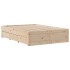 Cama con estantería sin colchón madera maciza de pino