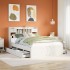 Cama con estantería sin colchón madera maciza blanca 140x200