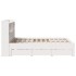Cama con estantería sin colchón madera maciza blanca 140x200
