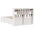 Cama con estantería sin colchón madera maciza blanca 140x200