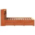 Cama con estantería sin colchón madera maciza marrón