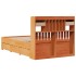 Cama con estantería sin colchón madera maciza marrón