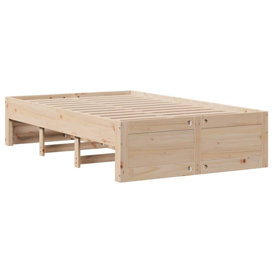 Cama con estantería sin colchón madera maciza de pino