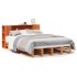 Cama con estantería sin colchón madera maciza marrón 160x200