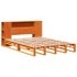 Cama con estantería sin colchón madera maciza marrón 160x200