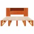 Cama con estantería sin colchón madera maciza marrón 160x200