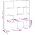 Estantería madera de ingeniería gris hormigón 132x29x141,5