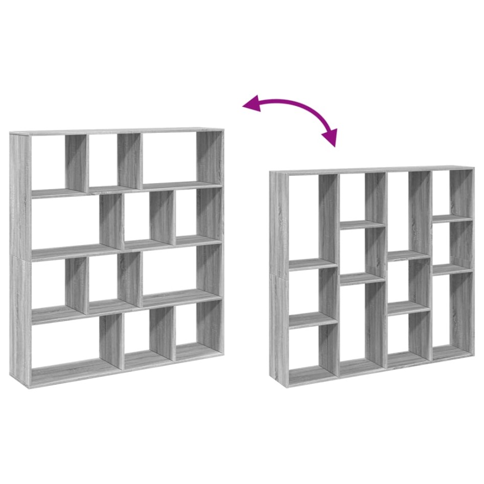 Estantería madera de ingeniería gris Sonoma 132x29x141,5