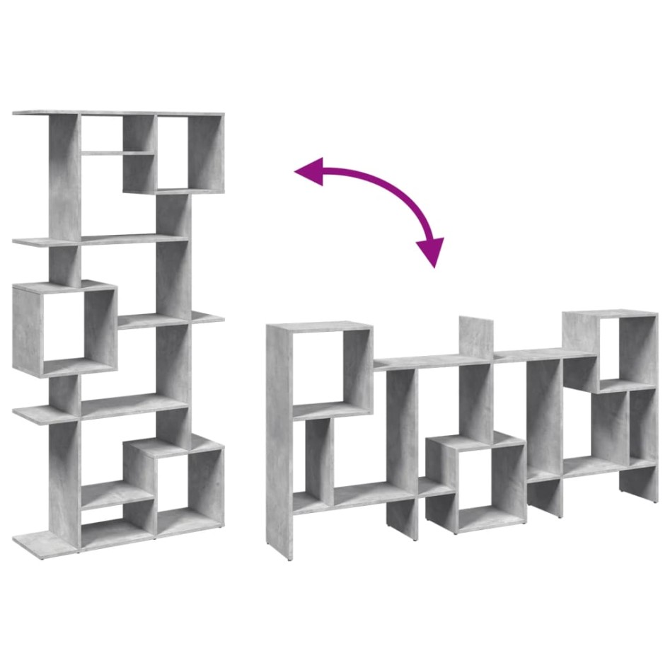 Estantería madera contrachapada gris hormigón 92x29x188