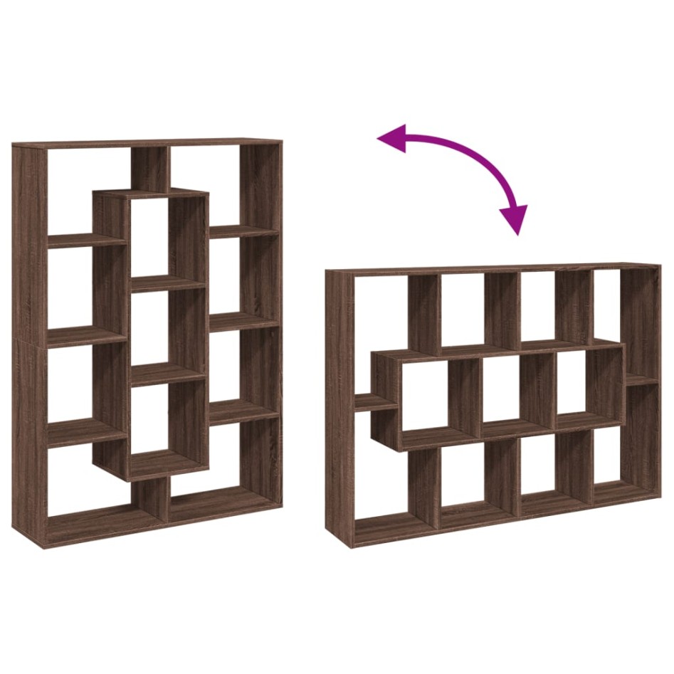 Estantería de madera de ingeniería marrón roble 102x29x143