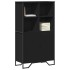 Aparador alto madera ingeniería negro 79,5x35,5x137,5