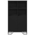 Aparador alto madera ingeniería negro 79,5x35,5x137,5