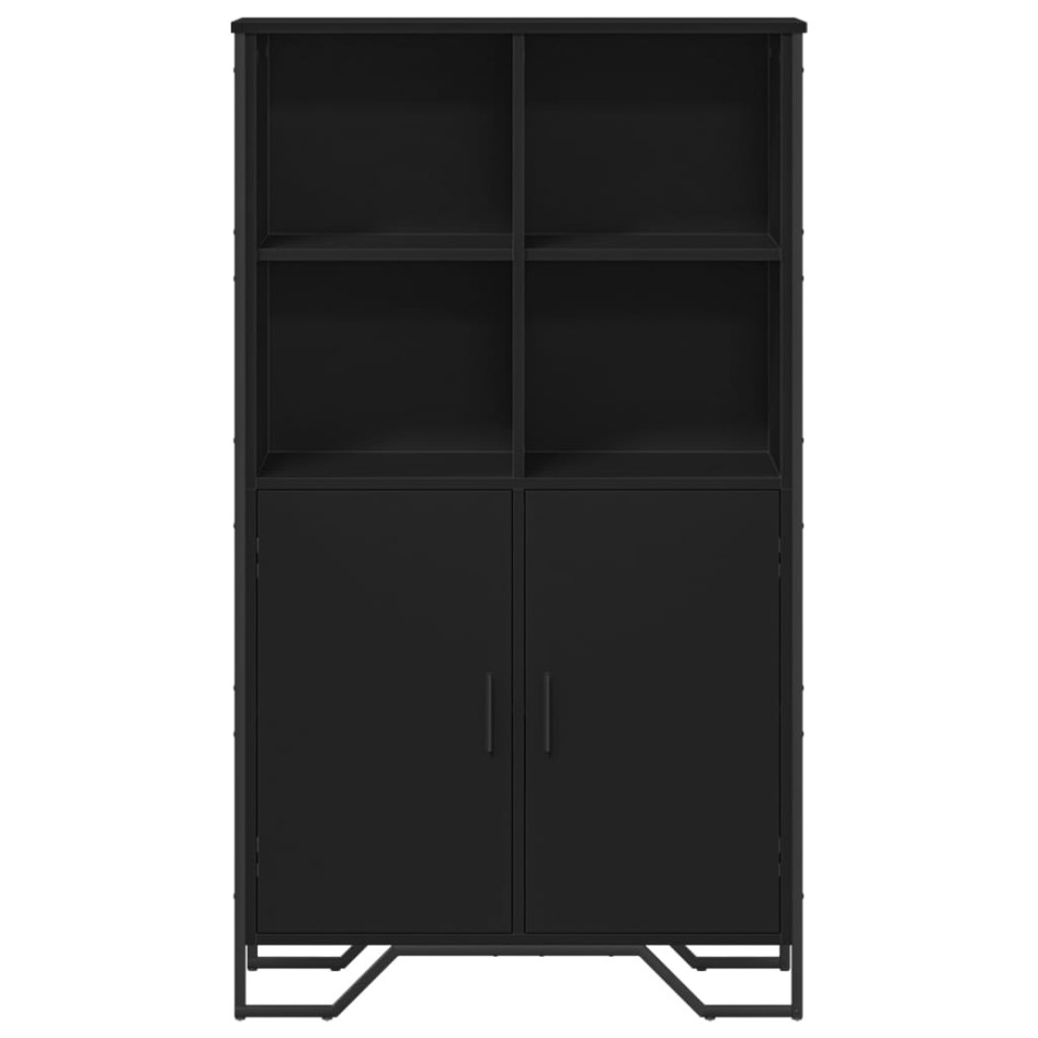 Aparador alto madera ingeniería negro 79,5x35,5x137,5