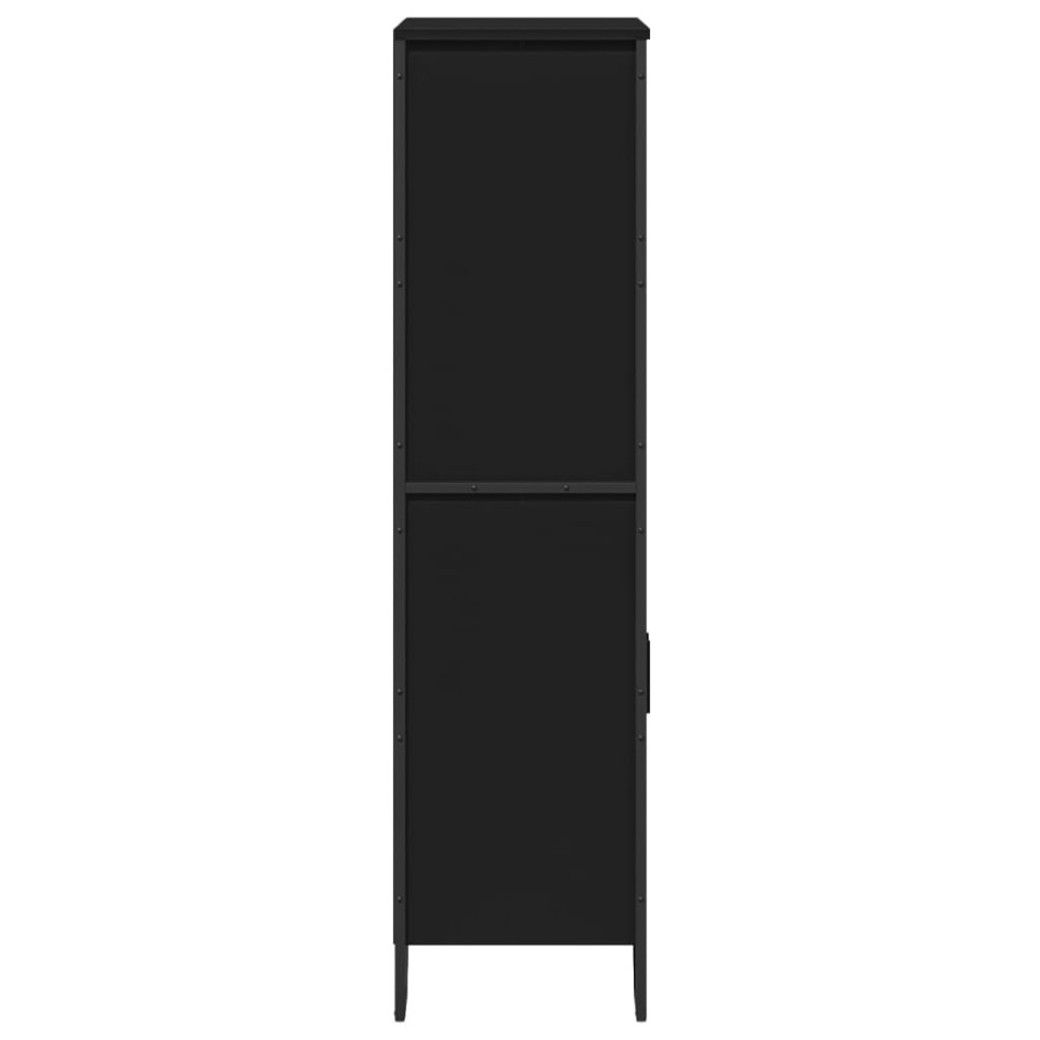 Aparador alto madera ingeniería negro 79,5x35,5x137,5