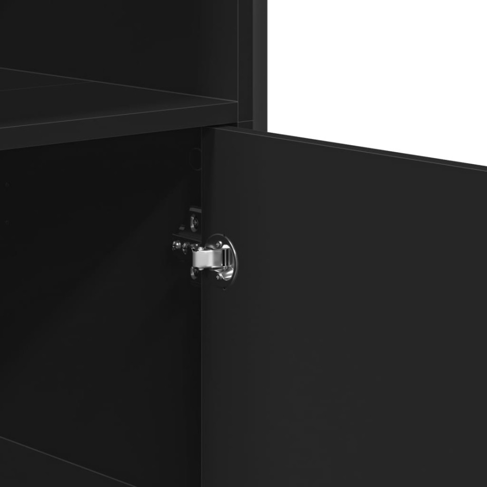 Aparador alto madera ingeniería negro 79,5x35,5x137,5