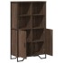Aparador alto madera ingeniería marrón roble 79,5x35,5x137,5