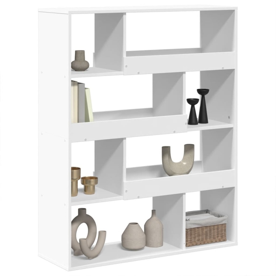 Estantería de madera de ingeniería blanca 100x33x125,5