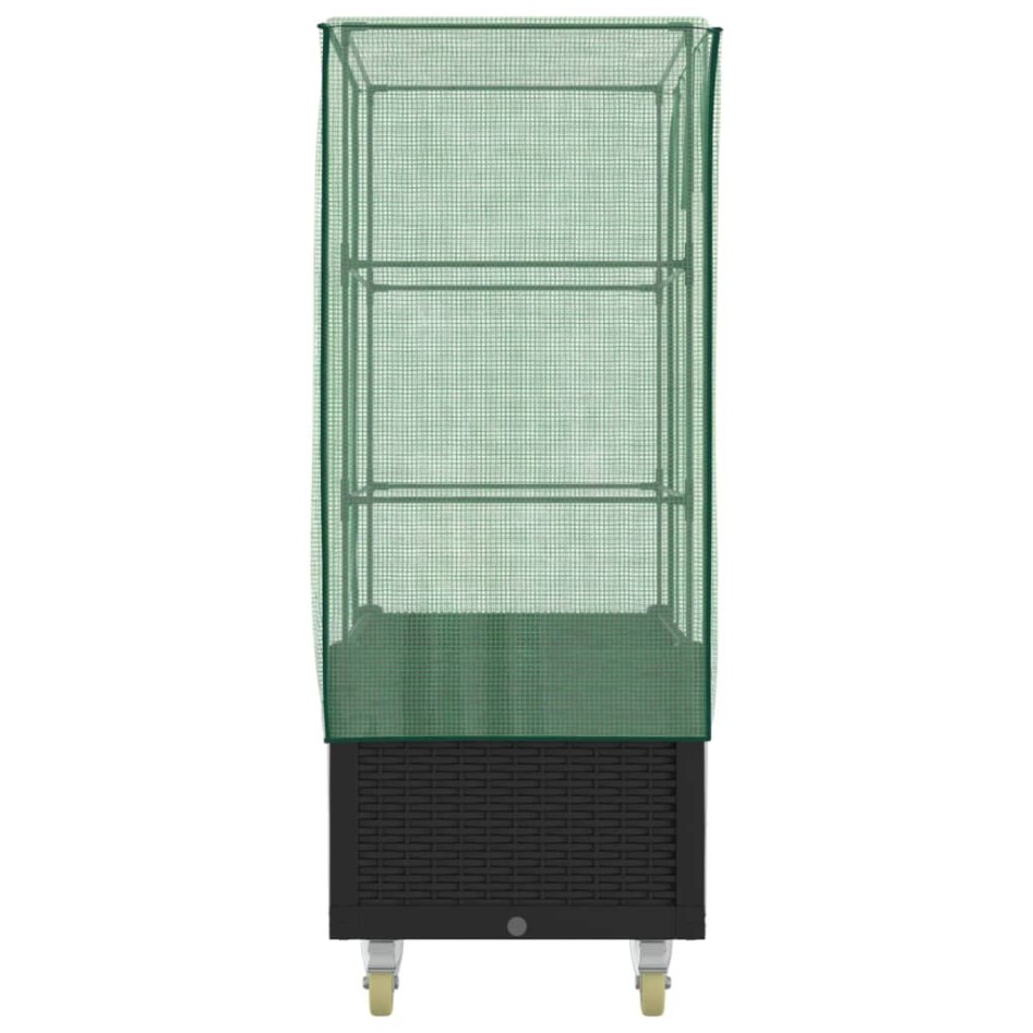 Arriate con cubierta invernadero aspecto ratán 80x50x182