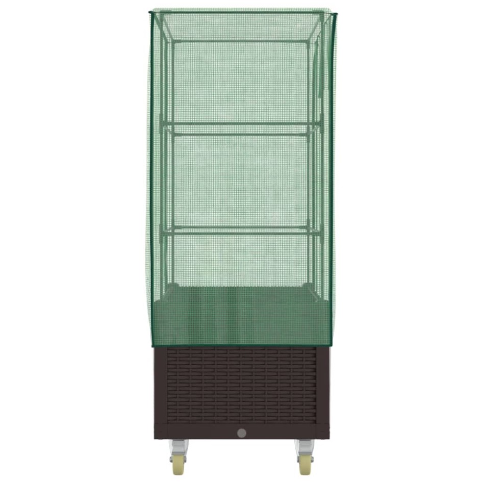 Arriate con cubierta invernadero aspecto ratán 80x50x182