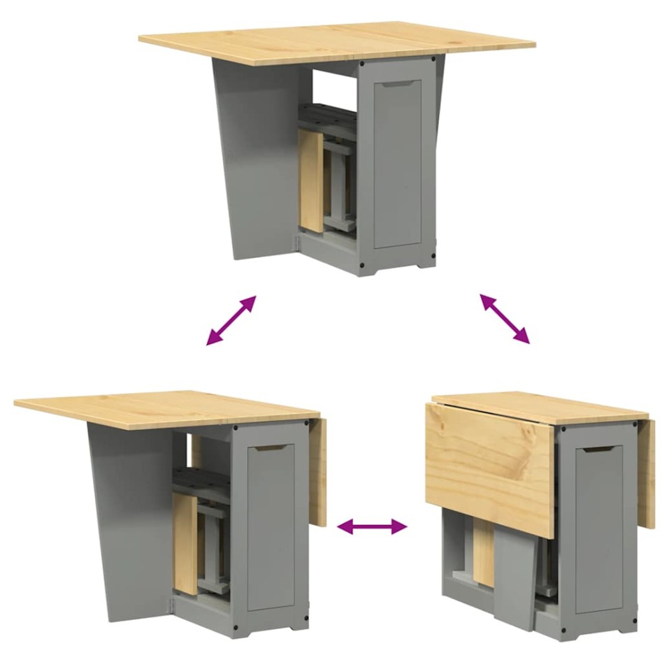 Set comedor plegable mariposa 5 pzas Corona madera pino