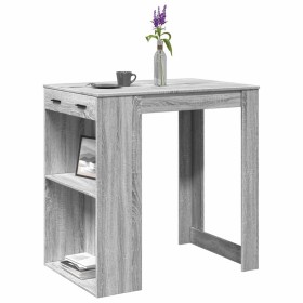 Mesa alta de bar madera ingeniería gris Sonoma 102x70x103,5