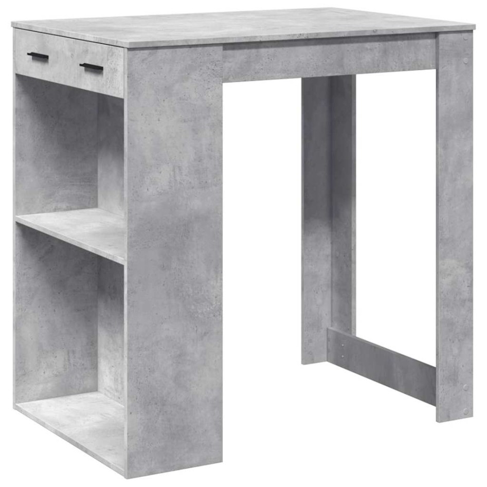Mesa alta de bar madera ingeniería gris hormigón