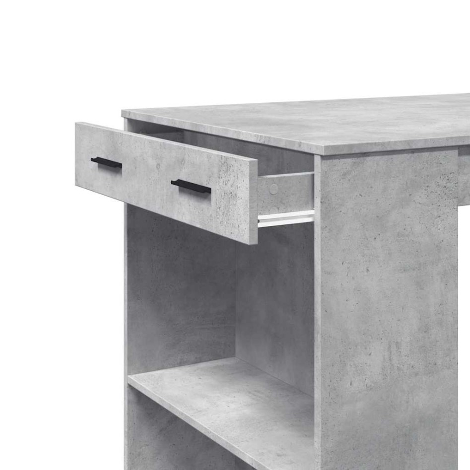 Mesa alta de bar madera ingeniería gris hormigón