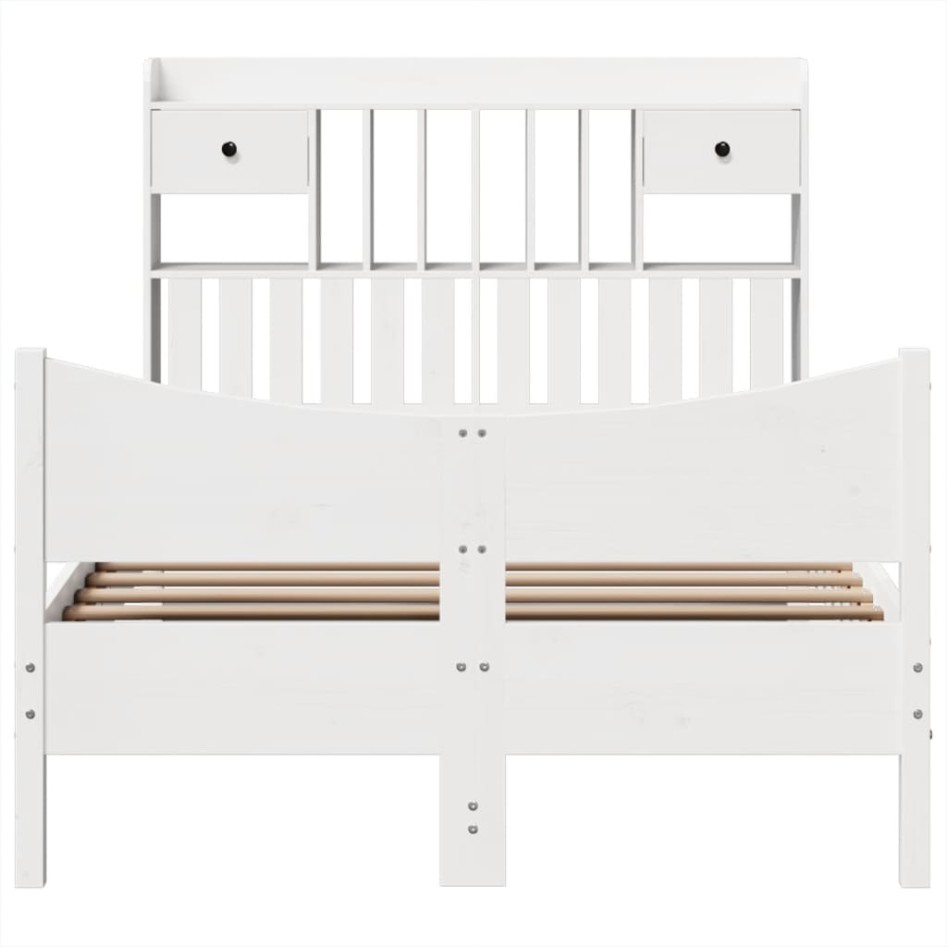 Estructura de cama sin colchón madera de pino blanco 135x190
