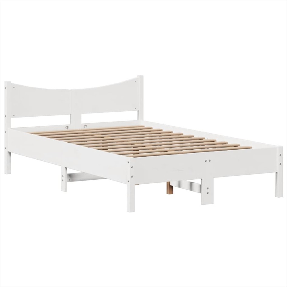Estructura de cama sin colchón madera de pino blanco 135x190