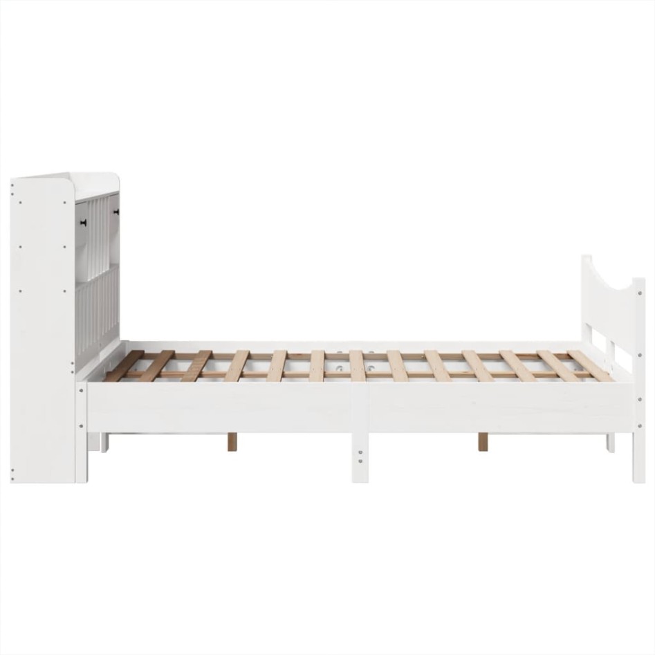 Estructura de cama sin colchón madera de pino blanco 135x190