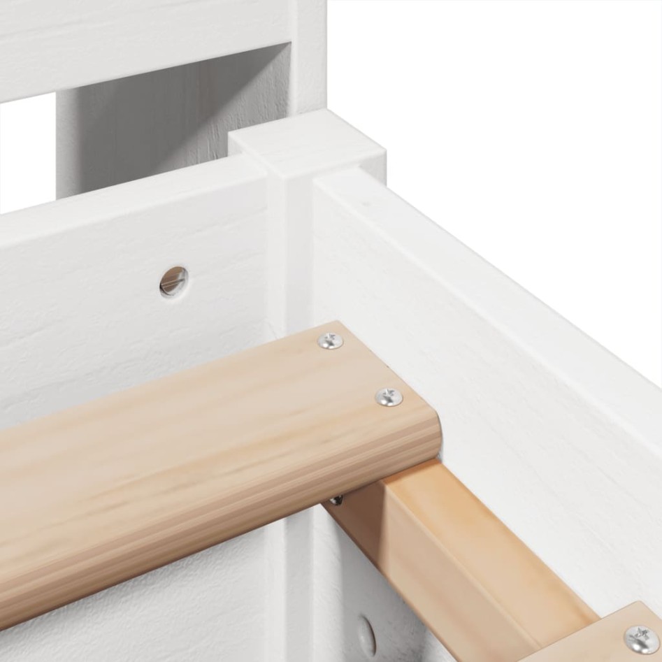 Estructura de cama sin colchón madera de pino blanco 135x190