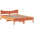 Cama sin colchón madera maciza de pino marrón cera 140x200