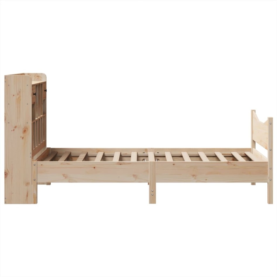 Estructura de cama sin colchón madera maciza pino 75x190
