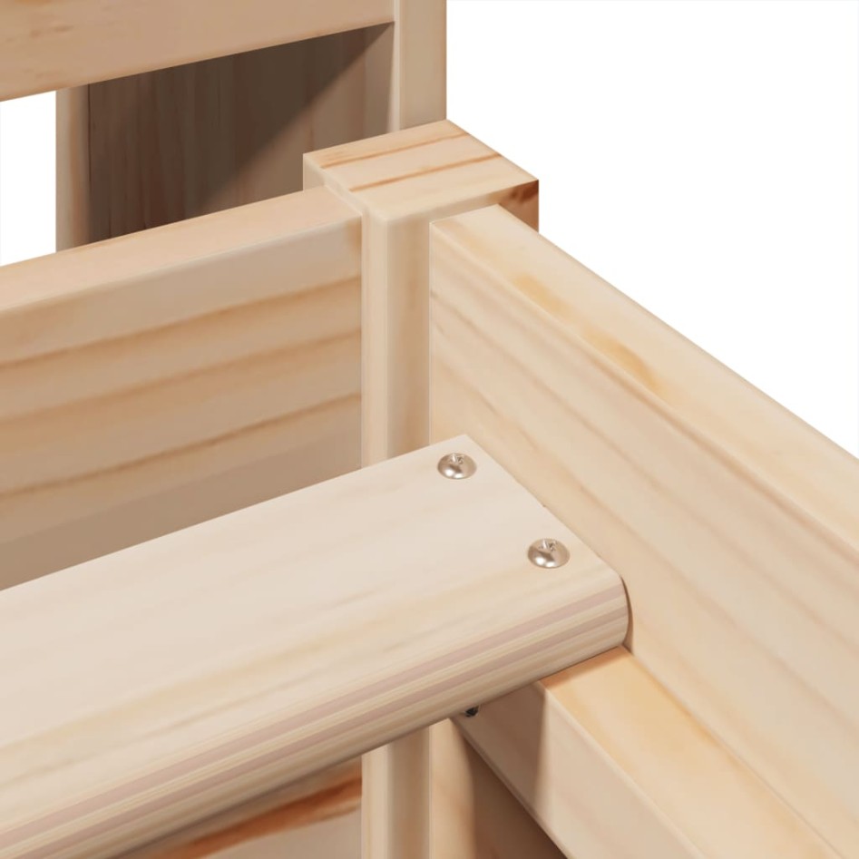 Estructura de cama sin colchón madera maciza pino 75x190