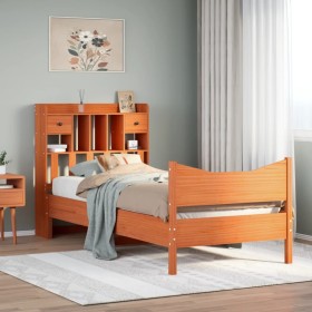 Estructura de cama sin colchón madera maciza marrón 75x190