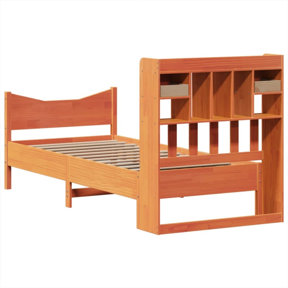 Estructura de cama sin colchón madera maciza marrón 75x190