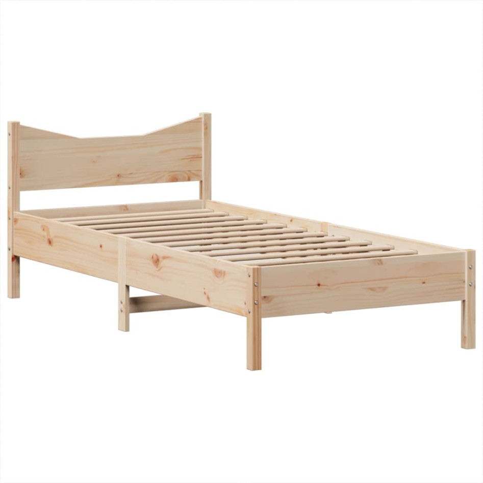 Estructura de cama sin colchón madera maciza de pino 90x190