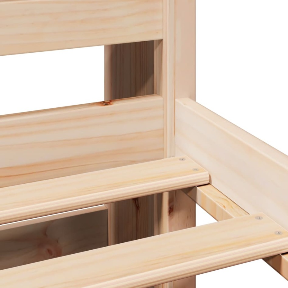 Cama con estantería sin colchón madera maciza de pino