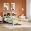 Cama con estantería sin colchón madera maciza de pino 160x200cm