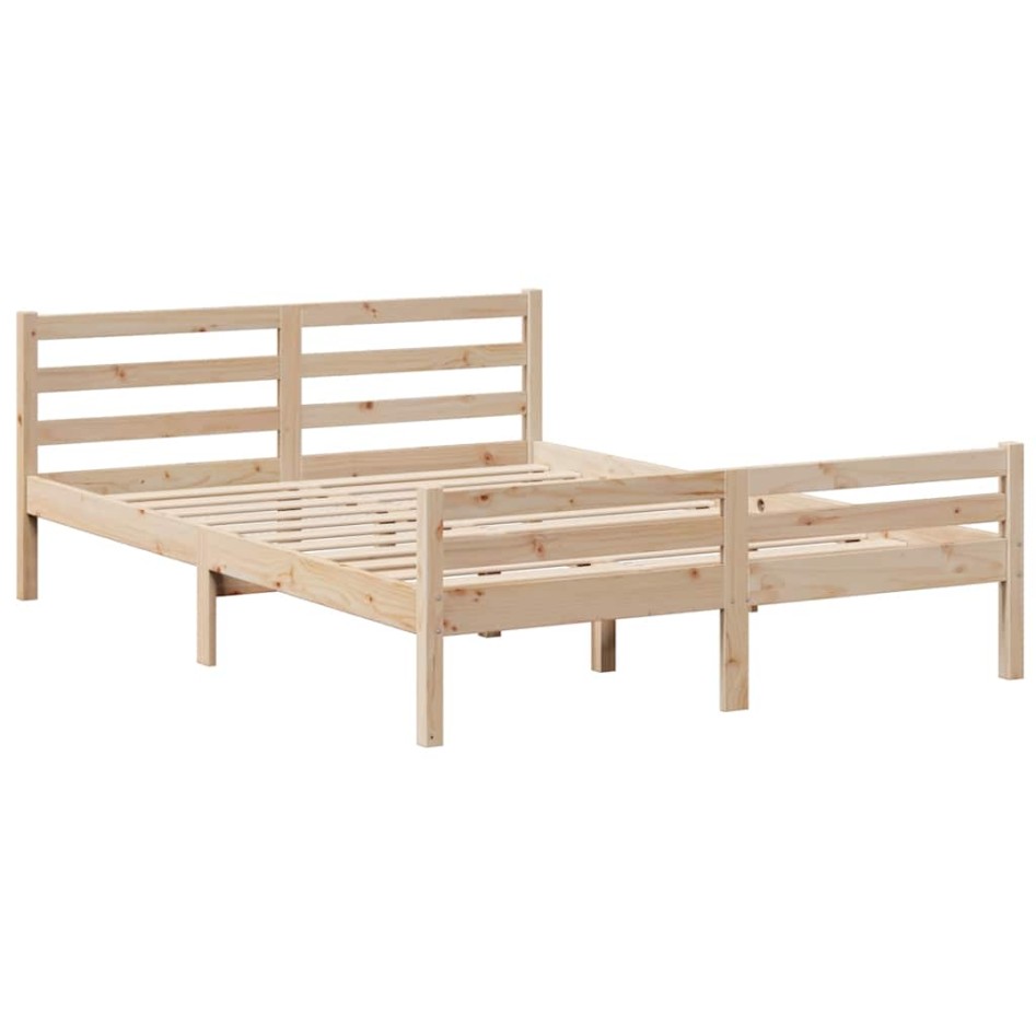 Cama con estantería sin colchón madera maciza de pino