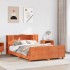 Cama sin colchón madera maciza pino marrón cera 150x200