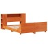 Cama sin colchón madera maciza pino marrón cera 150x200