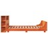 Cama sin colchón madera maciza pino marrón cera 150x200