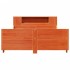 Cama sin colchón madera maciza pino marrón cera 150x200